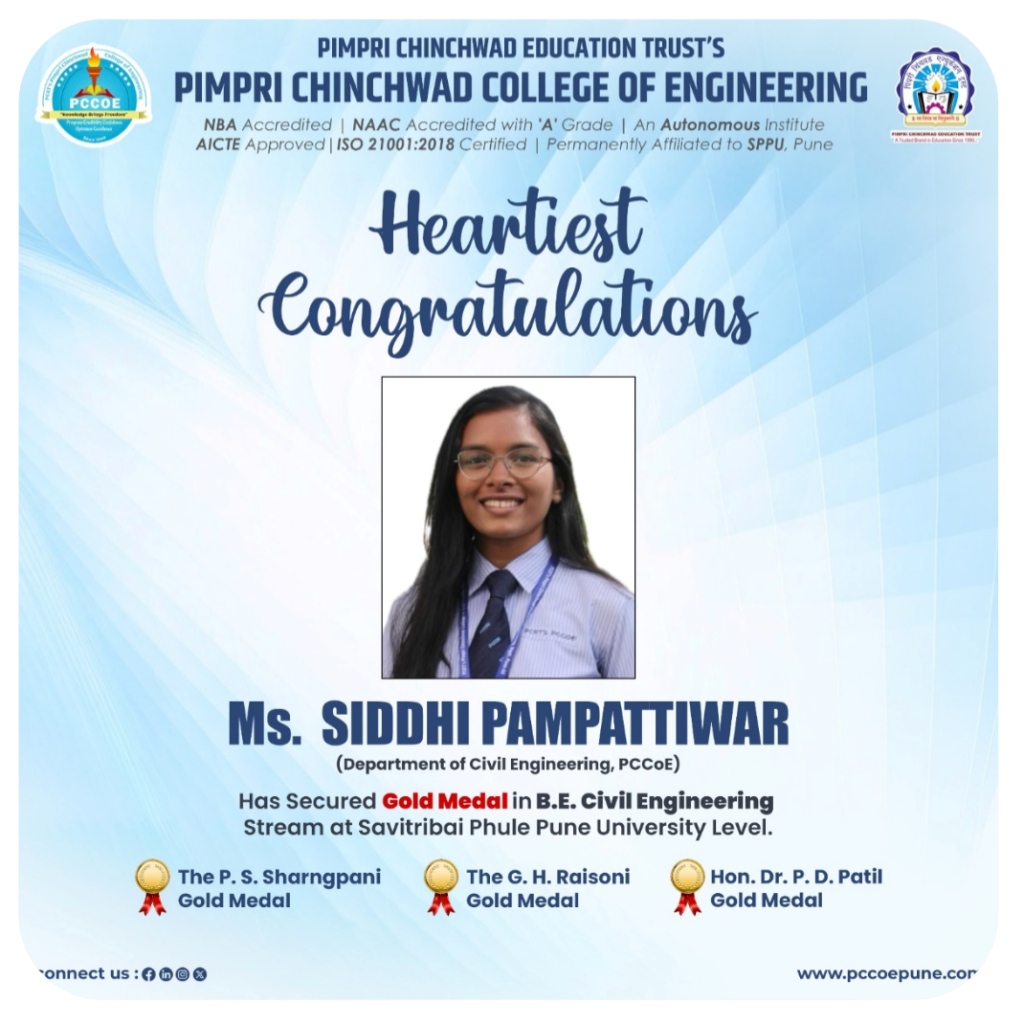 Ms. Siddhi Pampattiwar Gold Medalist