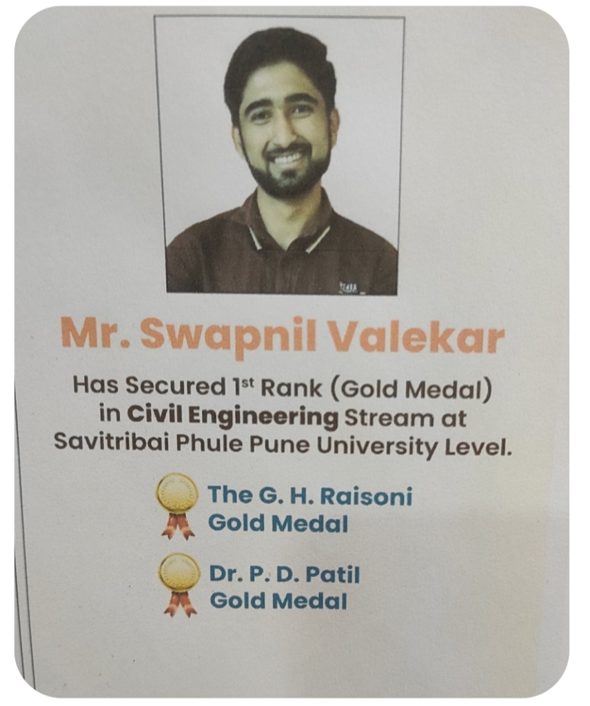 Mr. Swapnil Valekar Gold Medalist
